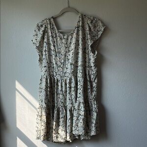 American Eagle Outfitters Floral Mini Dress - Cream and Black